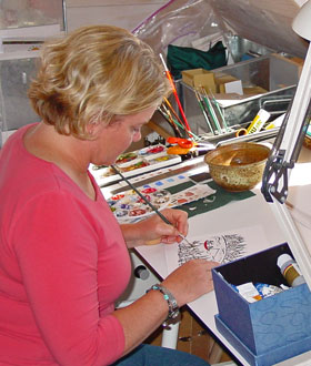 Kelly in her studio